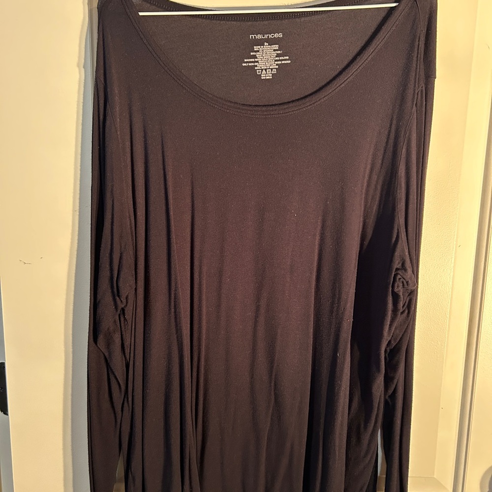 Maurices 24/7 Black Long Sleeve Top - Size 2X